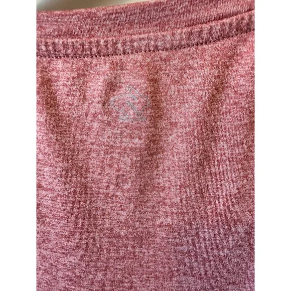 Rabbit EZ Tee Womens Medium Running Shirt Heathered Pink Short Sleeve Crew Neck - Picture 5 of 8